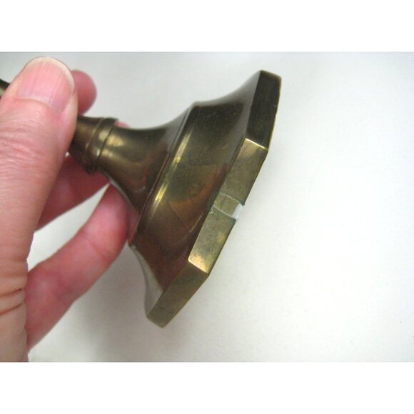 Vintage Brass Candlestick Set 2 Hexagonal Base - Picture 7 of 12